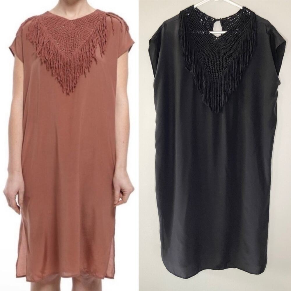 NWT New Ulla Johnson Liu Silk Dress in Raven Black Size 4